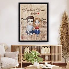 Custom Valentines Gifts | Personalized Valentines Gifts for Husband | Canvas Painting Couple