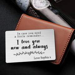 Custom Valentines Gifts | Personalized Valentine Gifts for Him | Wallet Insert Card