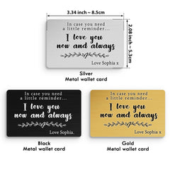Custom Valentines Gifts | Personalized Valentine Gifts for Him | Wallet Insert Card