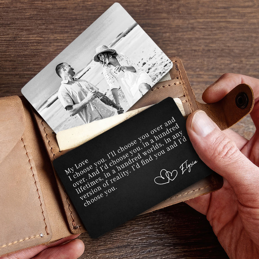 Customized Valentine Gifts | Personalised Valentines Gifts for Him | Personalized Metal Card for Wallet