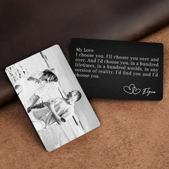 Customized Valentine Gifts | Personalised Valentines Gifts for Him | Personalized Metal Card for Wallet