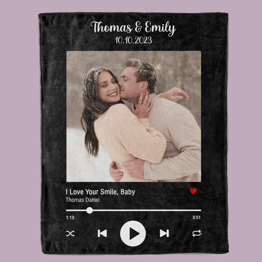 Customized Valentines Gifts for Him | Custom Blanket with Pictures