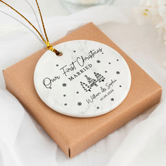 First Christmas Married Ornament | Bride and Groom Gift