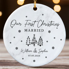 First Christmas Married Ornament | Bride and Groom Gift