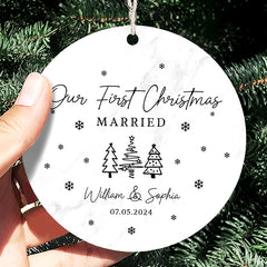 First Christmas Married Ornament | Bride and Groom Gift