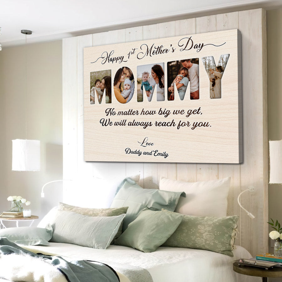 First Mother’s Day Gift | Mommy Photo Collage Mother’s Day Canvas Art