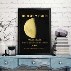 First Mothers Day Gift | Custom Moon Phase By Date Mothers Day Canvas