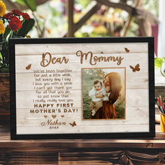 First Time Mothers Day Gift | Dear Mommy Custom Photo Canvas Mothers Day Gift