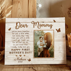First Time Mothers Day Gift | Dear Mommy Custom Photo Canvas Mothers Day Gift