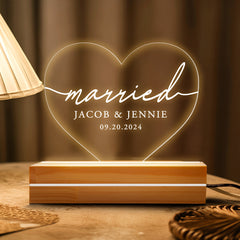Led Heart Couple Name Light | Personalized Wedding Gift