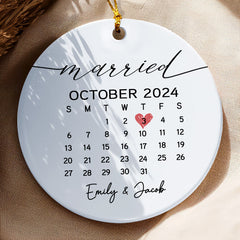 Custom Married Ornament | Wedding Calendar Gift