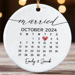 Custom Married Ornament | Wedding Calendar Gift