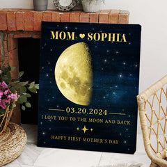 Mother's Day Gifts For First Time Moms | Moon Phase Wall Art Canvas Prints For Mother's Day