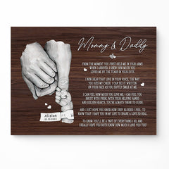 Mother’s Day Gifts For New Moms | Personalized Hand Art Fist Bump Canvas Print