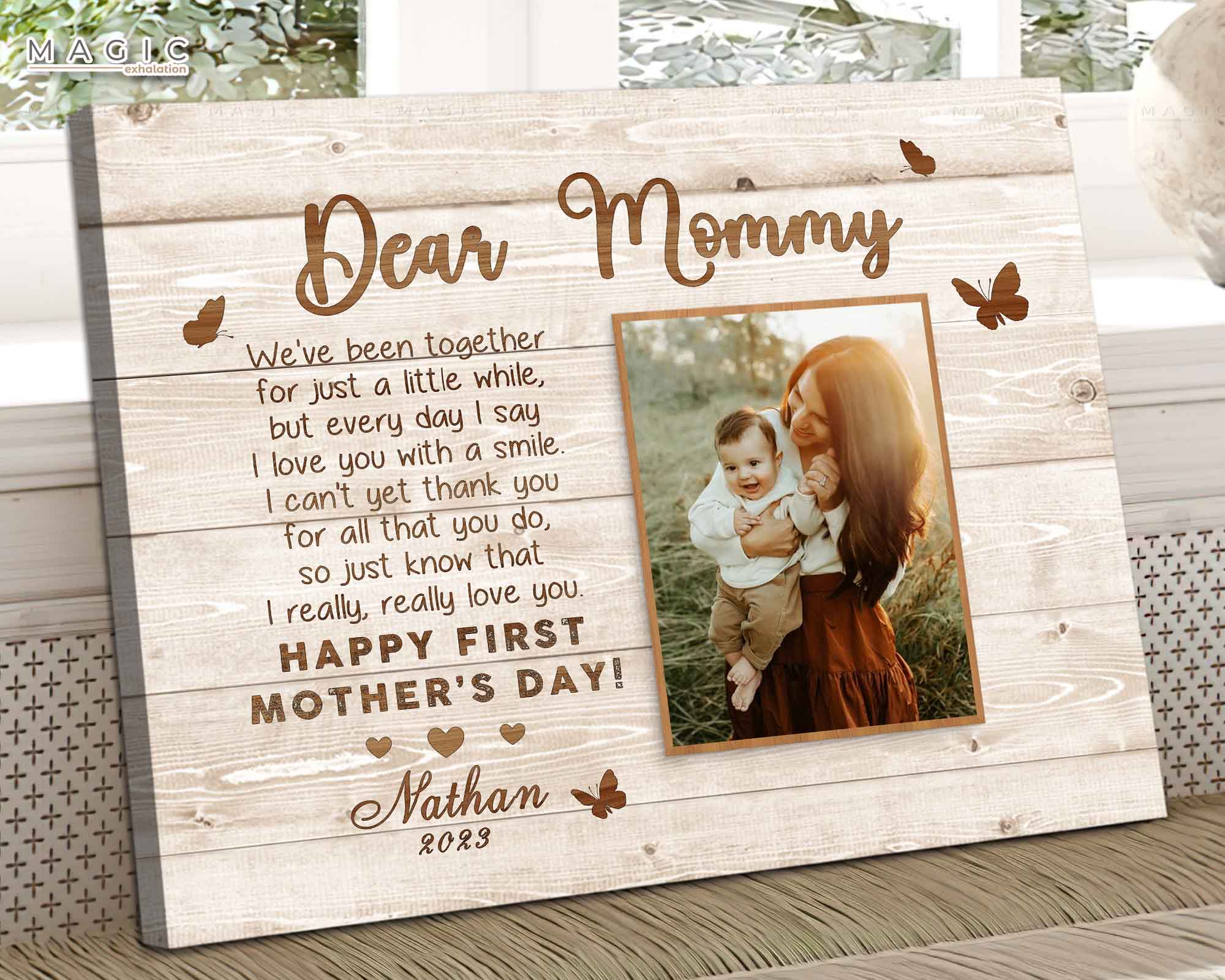 Mothers Day Gift For New Mom | Custom Photo Mothers Day Canvas Art