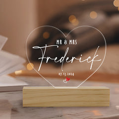 Mr and Mrs Night Light | Custom Mr and Ms Plaque