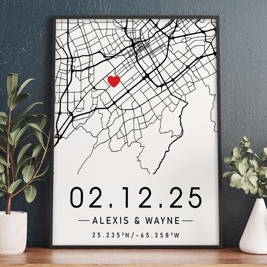 Personalised Gifts for Husband on Valentine’s Day | Custom Map Print