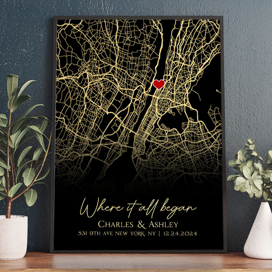 Personalised Valentine Gifts for Husband | Map Valentine's Day