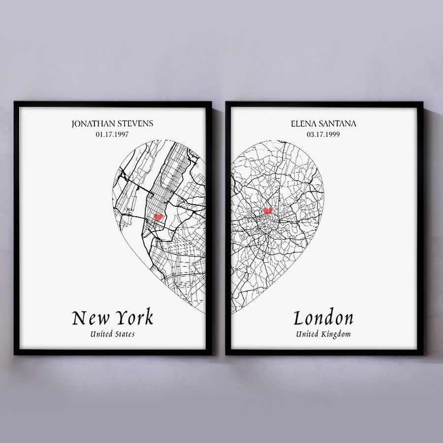 Personalised Valentine Gifts for Husband | Map Valentine