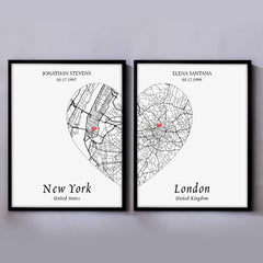 Personalised Valentine Gifts for Husband | Map Valentine
