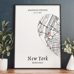 Personalised Valentine Gifts for Husband | Map Valentine