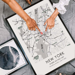 Personalised Valentine Gifts for Husband | Custom Map Print
