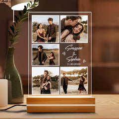 Personalised Valentines Gift for Boyfriend | Custom Plaques with Photo Led Night Light