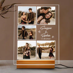 Personalised Valentines Gift for Boyfriend | Custom Plaques with Photo Led Night Light