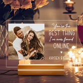 Personalised Valentines Gifts for Boyfriend | Custom Photo Acrylic Plaque Night Light