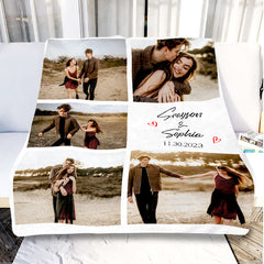 Personalised Valentines Gifts for Him | Custom Blanket with Pictures