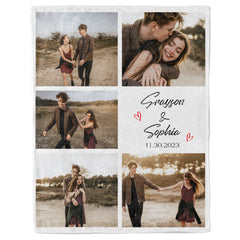 Personalised Valentines Gifts for Him | Custom Blanket with Pictures