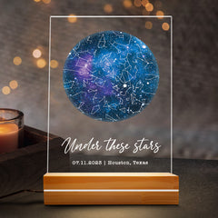 Personalised Valentines Gifts for Him | Custom Star Map Plaque
