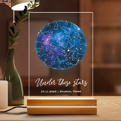 Personalised Valentines Gifts for Him | Custom Star Map Plaque