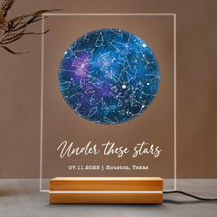 Personalised Valentines Gifts for Him | Custom Star Map Plaque