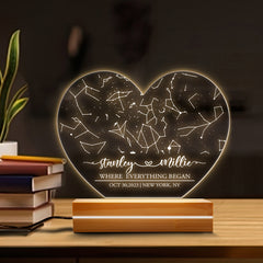 Personalised Valentines Gifts for Him | Personalized Star Map Plaque