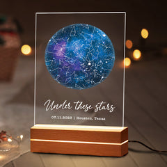Personalised Valentines Gifts for Him | Custom Star Map Plaque