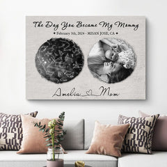 Personalized 1st Mothers Day Gifts | Custom Star Map Mother’s Day Canvas Art