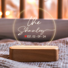 Personalized Anniversary Wedding Gifts for Couple | Custom Night Light