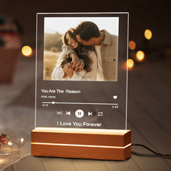 Personalized Valentines Day Gifts for Boyfriend | Custom Song Photo Plaque LED Night Light
