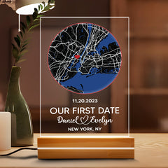 Personalized Gifts for Him for Valentine’s Day | Custom Map Acrylic Plaque Led Night Lights