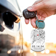 Personalized Gifts for Husband Valentines | Custom Map Keychain