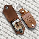 Personalized Mens Valentines Day Gifts | Custom Photo Leather Keychain