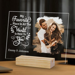 Personalized Mens Valentines Gifts | Custom Photo Acrylic Plaque Led Night Light