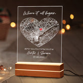 Personalized Mens Valentines Gifts | Custom Map Acrylic Plaque Led Night Light