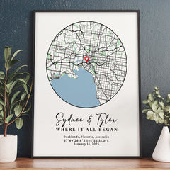 Personalized Valentine’s Day Gift for Husband | Custom Map Prints