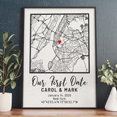 Personalized Valentine’s Day Gift for Husband | Custom Map Print