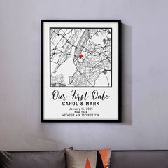 Personalized Valentine’s Day Gift for Husband | Custom Map Print