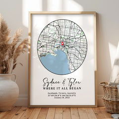 Personalized Valentine’s Day Gift for Husband | Custom Map Prints