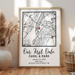Personalized Valentine’s Day Gift for Husband | Custom Map Print