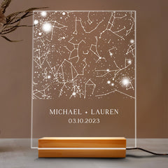 Personalized Valentine’s Day Gifts for Him | Custom Star Map Plaque Led Night Light